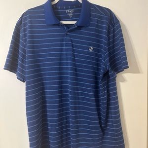 BLUE STRIPED IZOD GOLF POLO